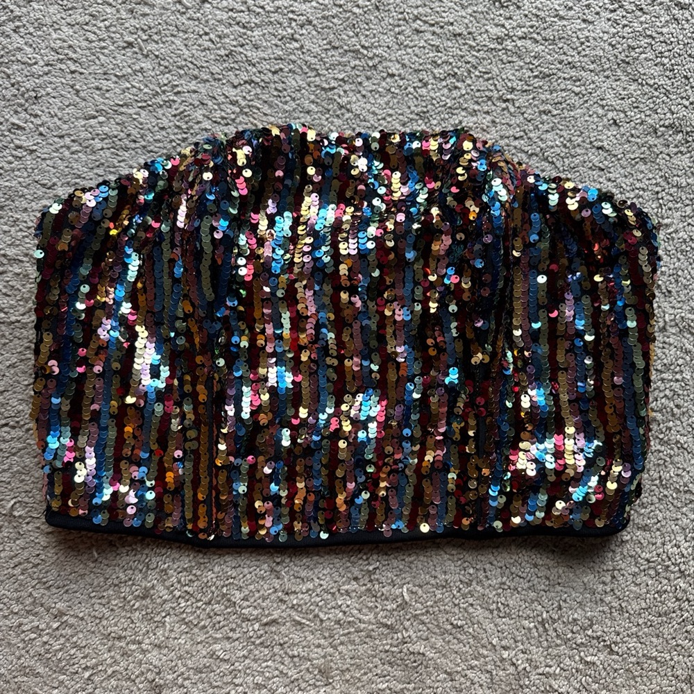 Sequin Multicolor Crop Top